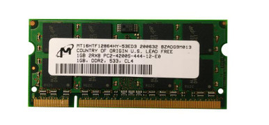 MT16HTF12864HY-53ED3 - Micron 1GB DDR2-533MHz PC2-4200 non-ECC Unbuffered CL4 200-Pin SoDimm Dual Rank Memory Module