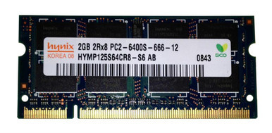 HYMP125S64CR8-S6 - Hynix 2GB DDR2-800MHz PC2-6400 non-ECC Unbuffered CL6-6-6 200-Pin SoDimm Memory Module
