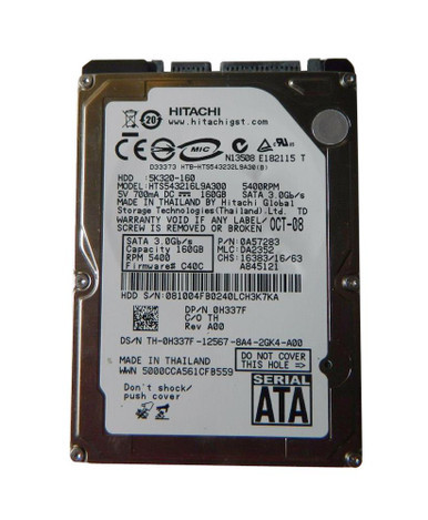 5K320-160 - Hitachi TravelStar 5K320 160GB SATA-150 2.5 inch 5400RPM Hard Drive
