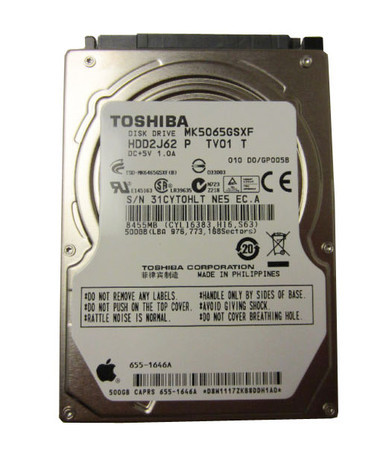 MK5065GSXF - Toshiba 500GB SATA 3Gb/s 5400RPM 8MB Cache 2.5 inch Hard Disk Drive