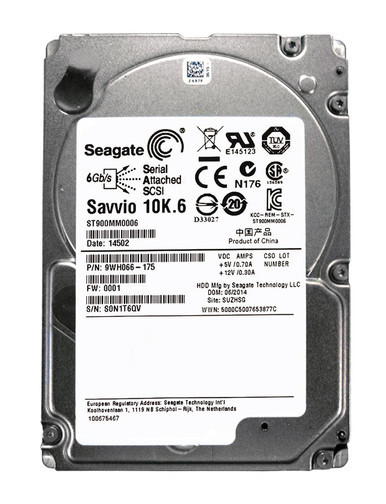 9WH066-175 - Seagate 900GB SAS 6Gb/s 10000RPM 2.5 inch Hard Disk Drive