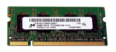 MT4HTF3264HZ-800G1 - Micron 256MB 800MHz DDR2 PC2-6400 Unbuffered non-ECC CL6 200-Pin Sodimm Single Rank Memory