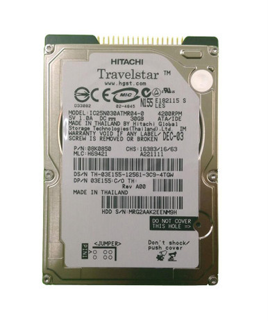 08K0850 - IBM Lenovo 30GB ATA-100 4200RPM IDE 2.5 inch Laptop Hard Drive