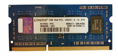 KV1RX3-HYC - Kingston 2GB DDR3-1333MHz PC3-10600 non-ECC Unbuffered CL9 204-Pin SoDimm Single Rank Memory Module