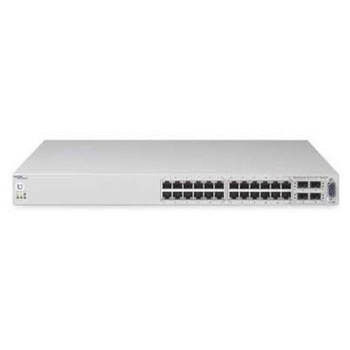 AL1001A06 - Nortel BayStack 5520-24T-PWR Gigabit Ethernet Routing Switch with 24Ports 10/100/1000 ports SFP plus 4 fiber mini-GBIC ports No Power Cord