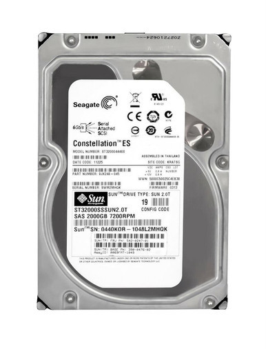 542-0274-01 - Sun 2TB SAS 6Gb/s 7200RPM Hot Plug 3.5 inch Hard Disk Drive