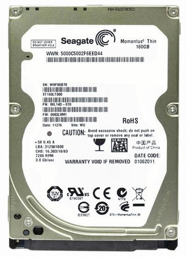 9VL14D-070 - Seagate 160GB SATA 6Gb/s 7200RPM 16MB Cache 2.5 inch Hard Drive