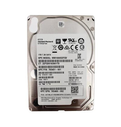 765451-001 - HP 1TB SATA 6Gb/s 7200RPM 512e Hot Plug 2.5 inch Hard Disk Drive
