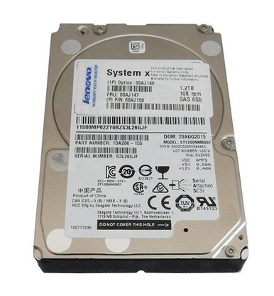00AJ147 - IBM 1.2TB SAS 6Gb/s 10000RPM 2.5 inch G3 Hot Swap Hard Disk Drive with Tray