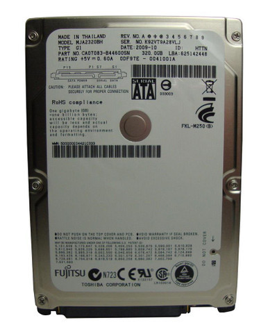MJA2320BH - Fujitsu Mobile 320GB SATA 3Gb/s 8MB Cache 2.5 inch 5400RPM Hard Drive