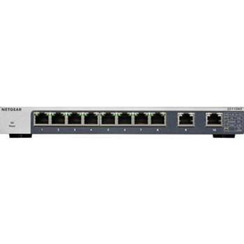 GS110MX-100NAS - Netgear GS110MX Ethernet Switch 8 Ports 2 Layer Supported Twisted Pair Rack-mountable Wall Mountable Desktop Lifetime Limit