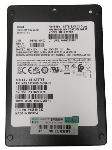 Samsung MZ-ILT3T2B 3.2TB SAS 12Gb/s 2.5-inch Solid State Drive