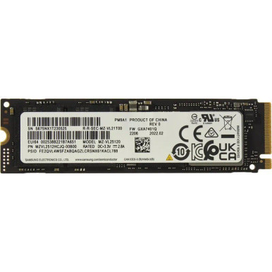 Samsung MZ-VL25120 512GB PCIe NVMe 4.0 x4 M.2 2280 Solid State Drive