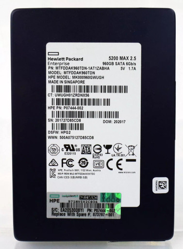 Micron MTFDDAK960TDN-1AT1ZABHA 960GB 2.5-inch TLC 6Gb/s SATA Solid State Drive
