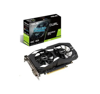 Asus DUAL-GTX1650-O4G Dual GeForce GTX 1650 Graphic Card 1485MHz Core 1755MHz Boost Clock 4096MB GDDR5 PCI Express 3.0 x16 Dual Slot Space Required