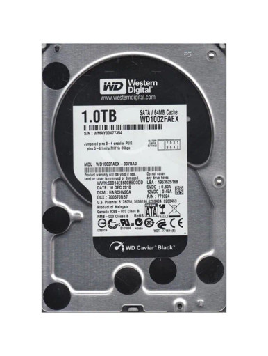 Western Digital WD1002FAEX-007BA0 Black 1TB SATA 6Gb/s Desktop Hard Drive