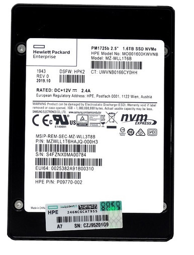 Samsung MZWLL1T6HAJQ-000H3 1.6TB PCIe NVMe 3.0 x4 2.5-inch Solid State Drive