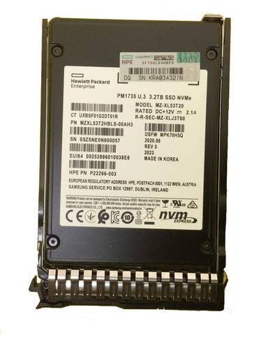 HPE P22266-003 3.2TB TLC PCIe NVMe 4.0 x4 2.5-inch Solid State Drive with SC