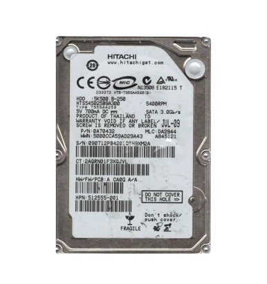 Hitachi 0A70432 Travelstar 5K500.B 250GB SATA 3Gb/s Laptop Hard Drive