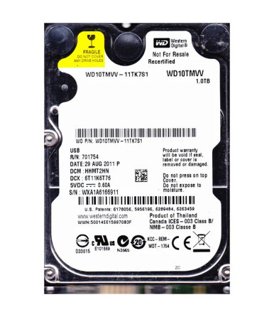 Western Digital WD10TMVV-11TK7S1 1TB 5400RPM SATA USB 2.0 2.5-inch Hard Drive