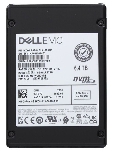 Samsung MZWLR6T4HBLA-00AD3 6.4TB TLC PCIe NVMe 4.0 2.5-inch Solid State Drive