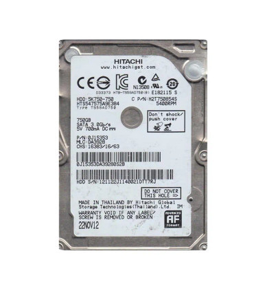 Hitachi 0J15353 750GB 5400RPM SATA 3Gb/s 2.5-inch Hard Drive