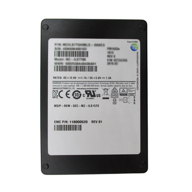 EMC 118000520 7.68TB SAS 12Gb/s 2.5-inch Solid State Drive W/ Tray