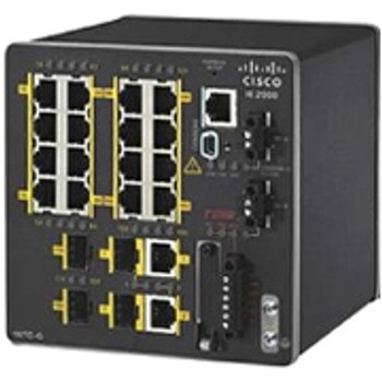 IE-2000-16TC-G-E - Cisco 16Ports RJ-45 10/100/1000Base-T Manageable Layer2 Desktop and Rail-Mountable Industrial Ethernet Switch with 4x SFP Expansion