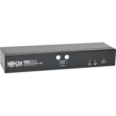 B004-DUA2-HR-K - Tripp Lite 2Port DVI Dual-link USB KVM Switch with Audio and Ca