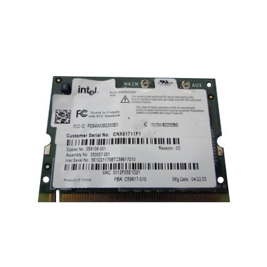 350057-001 - HP IEEE 11Mb/s 802.11b/g Wireless Lan (WLAN) Mini PCI Network Interface Card
