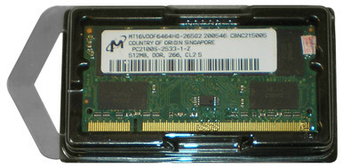 MT16VDDF6464HG-265G2 - Micron 512MB DDR-266MHz PC2100 non-ECC Unbuffered CL2.5 200-Pin SoDimm Dual Rank Memory Module