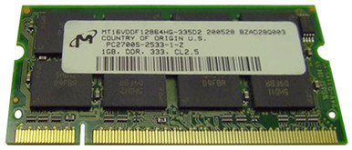 MT16VDDF12864HG-335D2 - Micron 1GB PC2700 DDR-333MHz non-ECC Unbuffered CL2.5 200-Pin SoDimm Memory Module