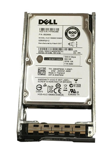 8WP8W - Dell 600GB SAS 6Gb/s 10000RPM 64MB Cache 2.5 inch Hard Disk Drive