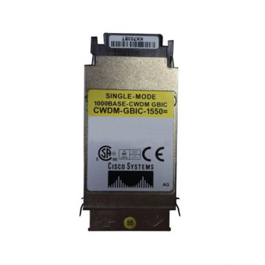 CWDM-GBIC-1550 - Cisco 1Gb/s 1000Base-ZX CWDM Single-mode Fibre 80km 1550nm Duplex SC Connector GBIC Transceiver Module