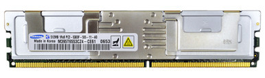 M395T6553CZ4-CE61 - Samsung 512MB 667MHz DDR2 PC2-5300 ECC Fully Buffered CL5 240-Pin DIMM Single Rank Memory