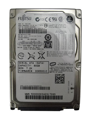 MHW2080BJ - Toshiba 80 GB SATA/300 7200RPM 8 MB Cache Hot Swappable 2.5 inch Hard Drive