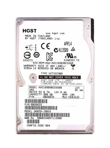 0B26033 - Hitachi 900GB SAS 6Gb/s 10000RPM 64MB Cache 2.5 inch Hard Disk Drive