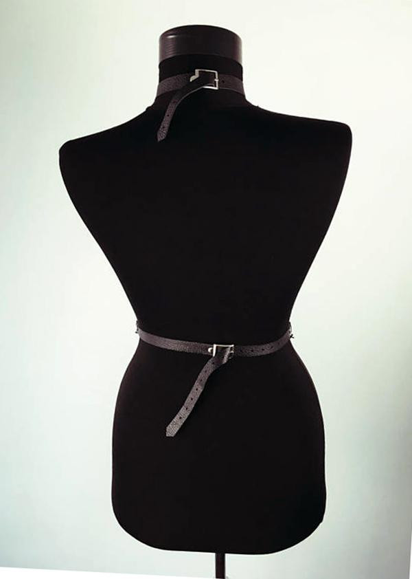 Sleek Erotic Chest Harness in Luxurious Leather