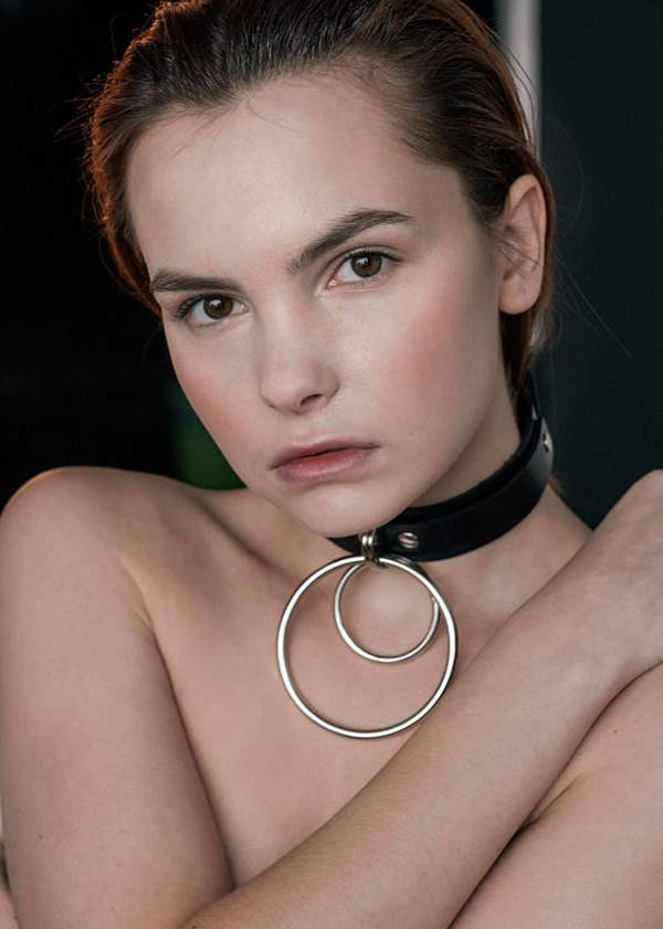 Ring Detail Fantasy Leather Collar