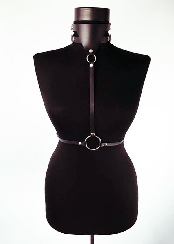 Adjustable Kinky Overbust Harness in Luxurious Leather