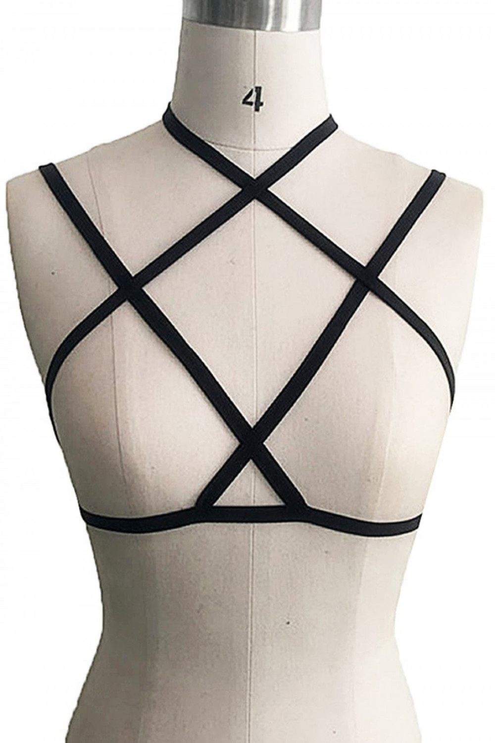 Adjustable Kinky Elastic Overbust Harness