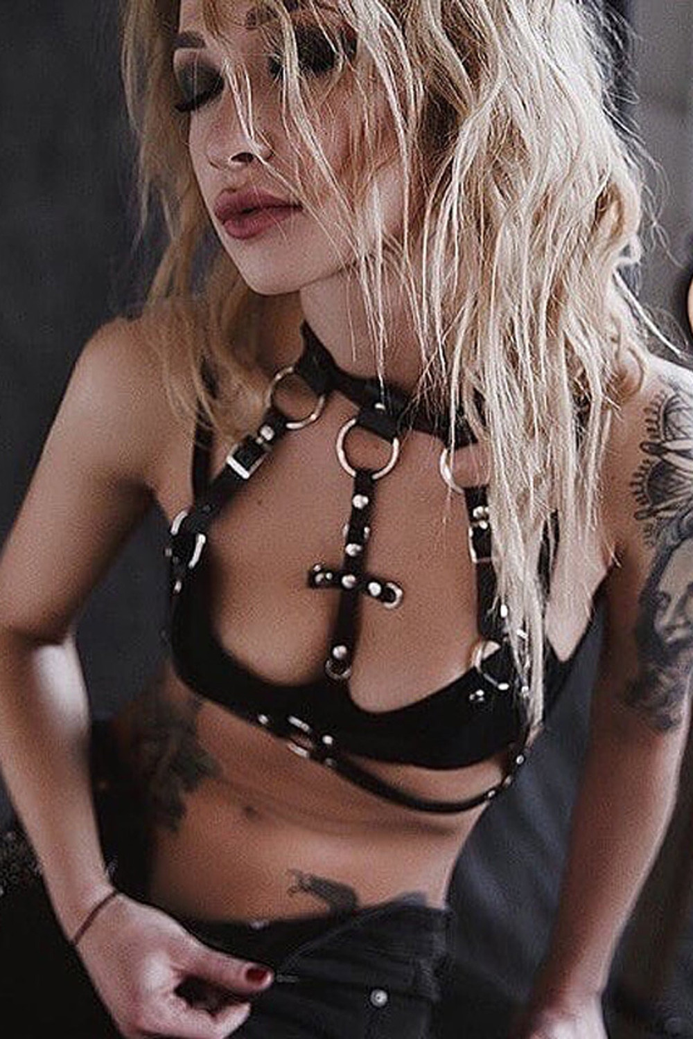 Leather Fancy Women Chest Accessory -  Bustier -  Lingerie -  Gear -  Kit