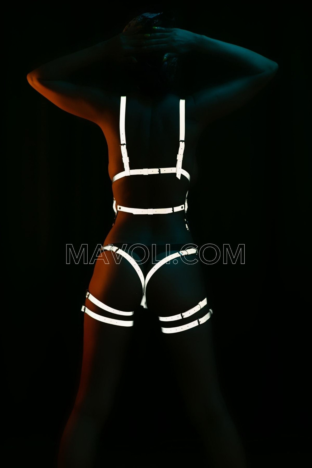 Full Body Sexy Harness Shiny in Darkness When Light Hits It - Socks Strap Wraparound -  Lingerie