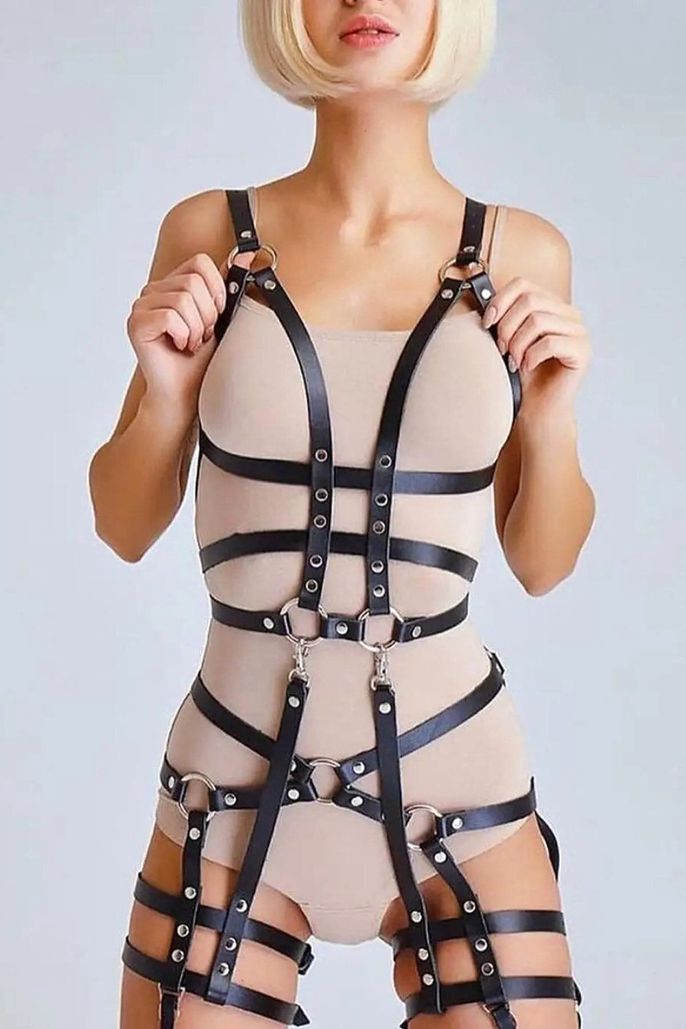 Full Body Fancy Leather Harness