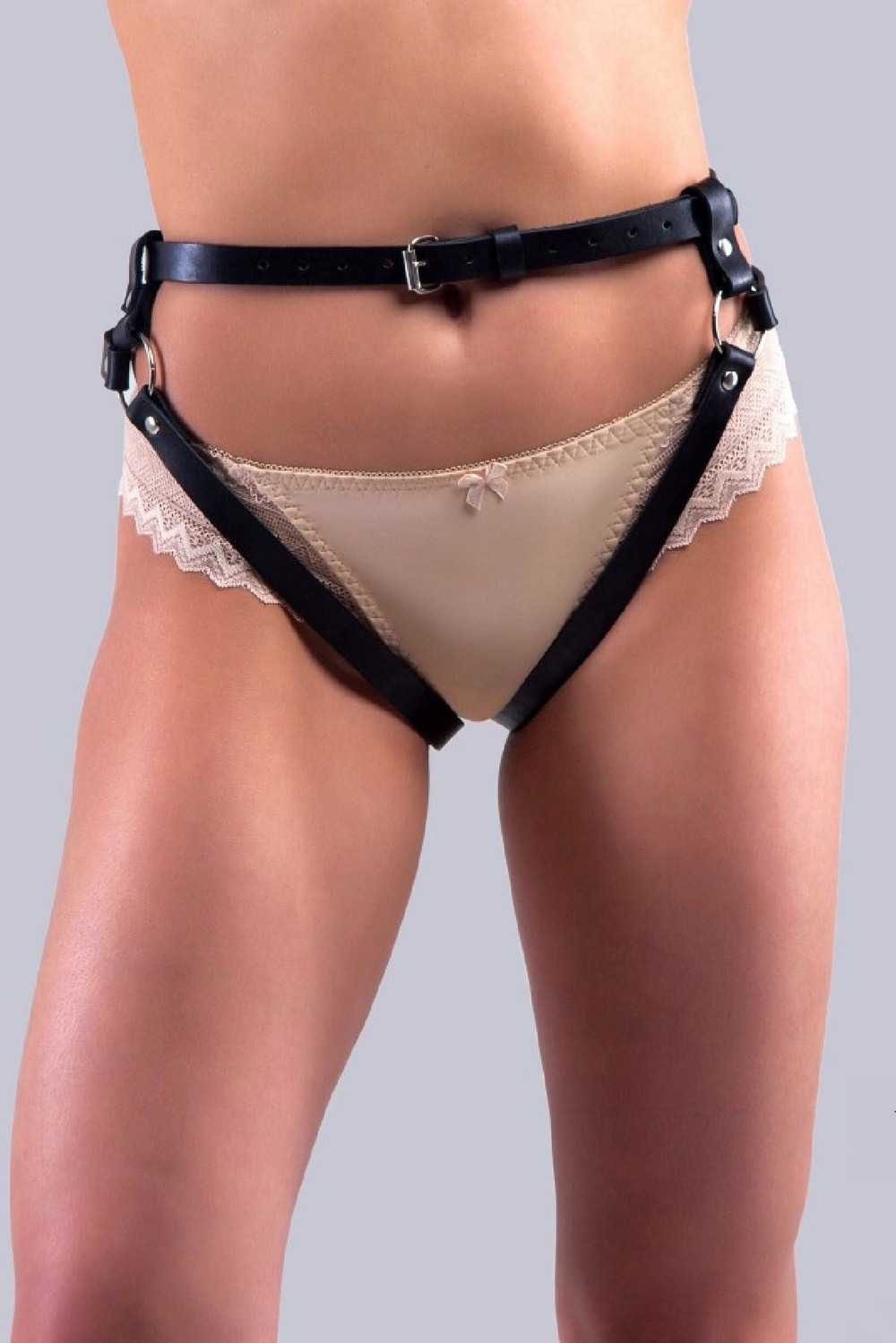 Leather Crotchless Panties Body Cage Harness Accessory