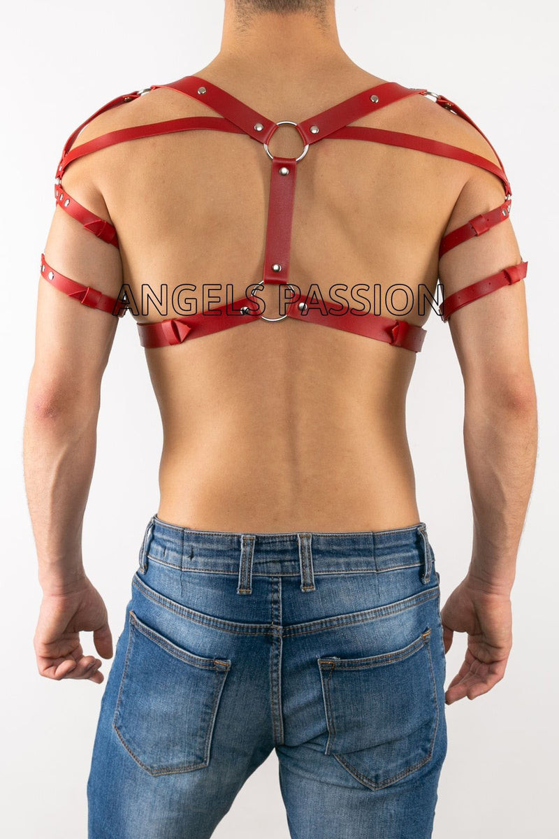 Leather Men Chest Shoulder Harness Male Dancer Clothing