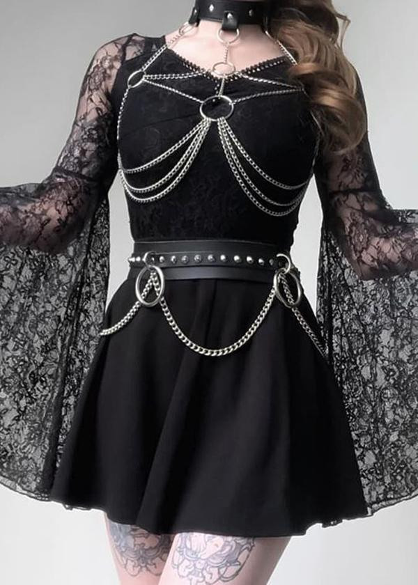 Women’s Leather Harness Set – Chain