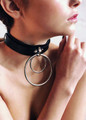 Ring Detail Fantasy Leather Collar