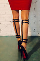 Patterned Fantasy Leather Leg Harness