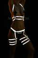 Night Club Wear Reflective Sexy Garter Harness Set - Shiny Lingerie - Chest And Waist Leg Wrap